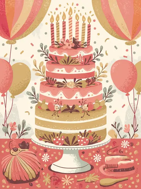 Coral Celebration Cake